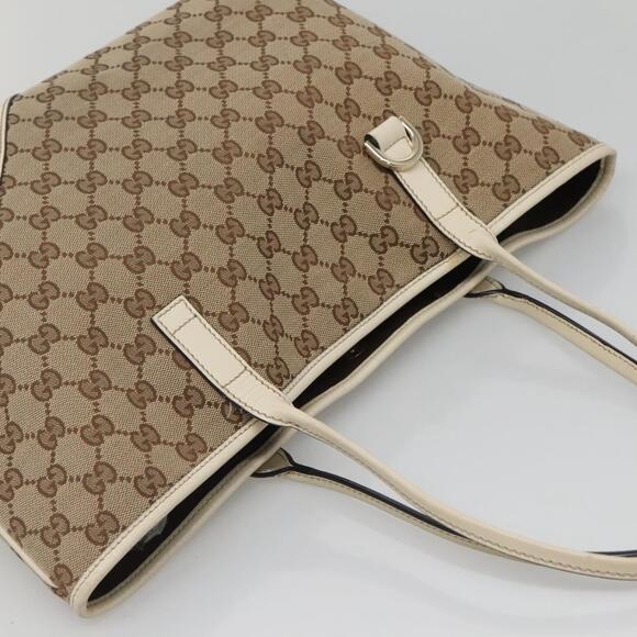 GUCCI GG Canvas Tote Bag Beige Gold - Picture 6 of 16